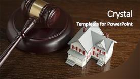  Presentation with court gavel - Colorful presentation theme enhanced with court hearings - gavel and small model house backdrop and a wine colored foreground