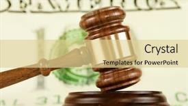  Presentation with court gavel - Theme having court hearings - gavel with money background background and a  colored foreground