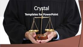  Presentation with tilted scales - Amazing presentation theme having traffic violation - abstract concept of couple pedestrians backdrop and a tawny brown colored foreground.