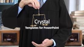  Presentation with scales of justice - Colorful presentation design enhanced with court hearings - judge holding scales of justice backdrop and a dark gray colored foreground