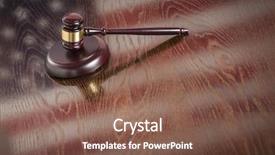 Presentation with american flag - Beautiful PPT theme featuring court hearings - wooden gavel resting on american backdrop and a  colored foreground