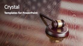 Presentation with free american flag - Presentation theme consisting of court hearings - wooden gavel resting on american background and a dark gray colored foreground