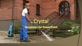  Presentation with cleaning - Cool new PPT theme with court house - professional cleaning backdrop and a tawny brown colored foreground