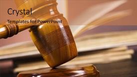  Presentation with court gavel - Slide deck enhanced with court judge - justice concept wooden gavel barrister background and a gold colored foreground