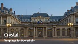  Presentation with government - Beautiful slide deck featuring court of the french government backdrop and a tawny brown colored foreground