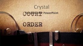  Presentation with order - Presentation design consisting of court-order-phrase-written background and a coral colored foreground