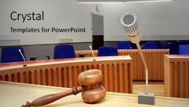  Presentation with courtroom - PPT theme featuring court room - interior of an empty modern background and a light gray colored foreground