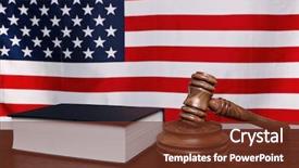  Presentation with court gavel - PPT theme with court room - still life photo background and a tawny brown colored foreground