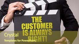  Presentation with womens right to vote - PPT theme enhanced with courtesy - customer is always right background and a tawny brown colored foreground