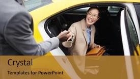  Presentation with helping hand - Slide deck having courtesy - portrait of african american gentleman background and a gold colored foreground