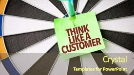  Presentation with think - PPT layouts with courtesy - think like a customer background and a tawny brown colored foreground