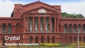  Presentation with high tech face recognition - Theme consisting of high court bangalore karnataka india background and a tawny brown colored foreground