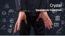  Presentation with chalk - Cool new presentation theme with courthouse symbols and close handcuffed backdrop and a dark gray colored foreground
