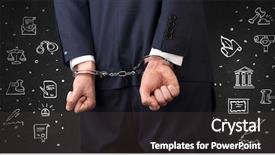  Presentation with chalk - Cool new PPT theme with courthouse symbols and close handcuffed backdrop and a dark gray colored foreground