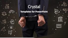  Presentation with handcuffed - Cool new presentation with courthouse symbols and close handcuffed backdrop and a wine colored foreground