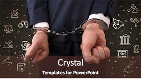  Presentation with chalk - Slide deck with courthouse symbols and close handcuffed background and a tawny brown colored foreground