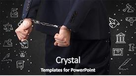  Presentation with handcuffed - Colorful PPT theme enhanced with courthouse symbols and close handcuffed backdrop and a wine colored foreground