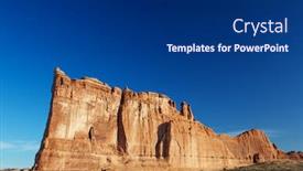  Presentation with arches national park - Beautiful PPT layouts featuring courthouse towers ridge in arches national park with dramatic blue sky backdrop and a navy blue colored foreground