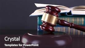  Presentation with dark grey - Cool new slides with law courts - judge's gavel and books backdrop and a wine colored foreground