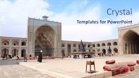  Presentation with friday - Audience pleasing presentation consisting of courtyard-of-masjid-e-jameh backdrop and a light blue colored foreground