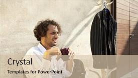  Presentation with old young - Amazing PPT layouts having courtyard of old factory building backdrop and a  colored foreground