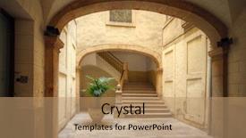  Presentation with spanish - Slide set featuring courtyard of old spanish home background and a  colored foreground