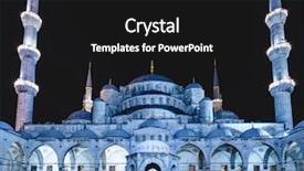  Presentation with mosque - PPT theme having courtyard of the blue mosque background and a black colored foreground