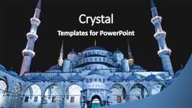  Presentation with blue and gold - Theme featuring courtyard of the blue mosque background and a black colored foreground