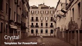  Presentation with historical buildings - Beautiful slide set featuring courtyard-with-well-and-historical backdrop and a tawny brown colored foreground