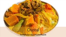  Presentation with meat - Beautiful slides featuring cous cous with meat backdrop and a gold colored foreground