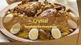  Presentation with couscous - Beautiful slide set featuring fried pork tenderloin medallions on mashed potatoes with rosemary and mustard sauce macro shot photo can be used as a whole background backdrop and a white colored foreground