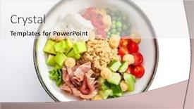  Presentation with haute cuisine - Colorful presentation theme enhanced with couscous-with-beef-and-cut backdrop and a white colored foreground