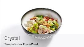  Presentation with chiken - Cool new PPT theme with couscous-with-chiken-and-avocado backdrop and a white colored foreground