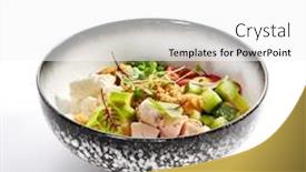  Presentation with chiken - Beautiful presentation design featuring couscous-with-chiken-and-avocado backdrop and a white colored foreground