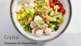  Presentation with chiken - Slide set featuring couscous-with-chiken-and-avocado background and a light gray colored foreground