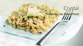  Presentation with couscous - PPT layouts with couscous-with-ham-and-mushrooms background and a blonde colored foreground