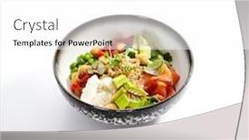  Presentation with salmon dish - Presentation design with couscous-with-salmon-and-fresh background and a white colored foreground