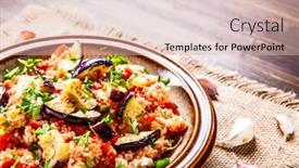  Presentation with couscous - PPT theme enhanced with couscous-with-sauce-and-vegetables background and a lemonade colored foreground