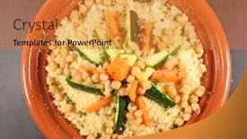  Presentation with chickpea - Beautiful slides featuring couscous-with-semolina-zucchini-carrot backdrop and a gold colored foreground