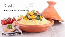  Presentation with couscous - Colorful presentation design enhanced with couscous backdrop and a white colored foreground