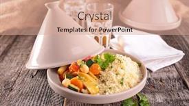  Presentation with couscous - Presentation design with couscous background and a coral colored foreground