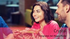  Presentation with holidays - Beautiful slide deck featuring cousin - leisure food and drinks people backdrop and a red colored foreground