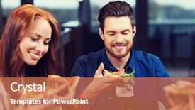  Presentation with holidays - Cool new slides with cousin - leisure food and drinks people backdrop and a coral colored foreground