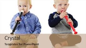  Presentation with cousin - Slide deck with cousin - two adorable toddler boys playing background and a coral colored foreground