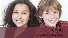  Presentation with african american children - Slide set with cousin - two children blond boy background and a tawny brown colored foreground