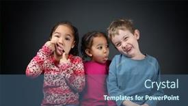  Presentation with cousin - PPT layouts featuring cousin-friends-making-silly-faces background and a ocean colored foreground