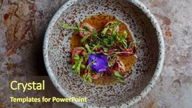  Presentation with beef - Amazing presentation design having cousins - beef tataki with miso sauce backdrop and a tawny brown colored foreground