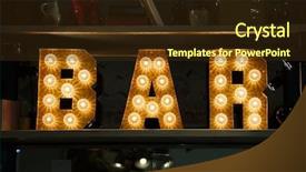  Presentation with light sign - Amazing PPT theme having couter - bar sign made of light backdrop and a wine colored foreground