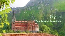  Presentation with catholic heaven - Slide set consisting of covadonga catholic sanctuary basilica church background and a  colored foreground