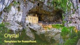  Presentation with catholic - Cool new PPT theme with covadonga santa cueva a catholic backdrop and a tawny brown colored foreground